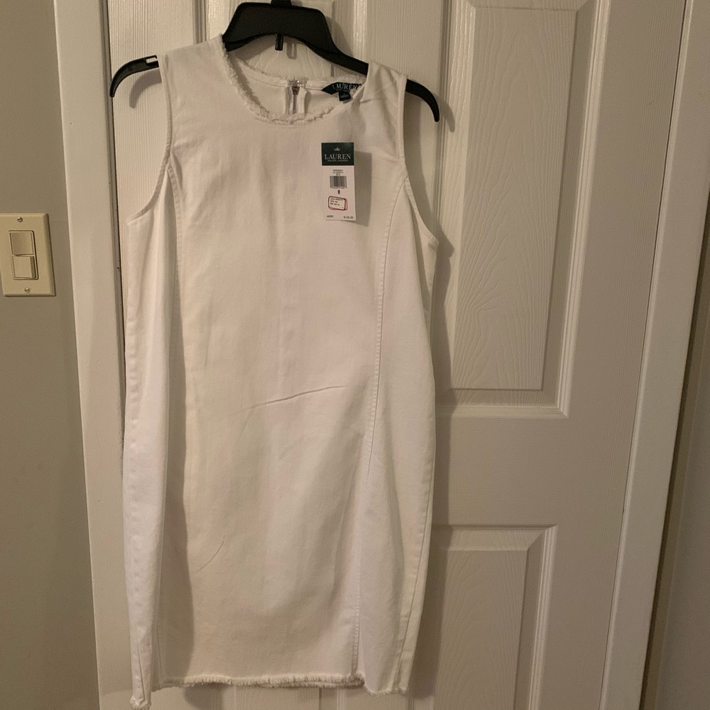 White denim Ralph Lauren with fringe